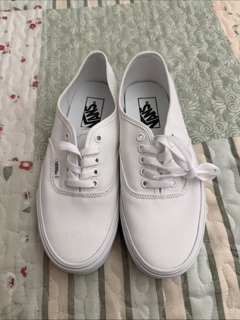 Vans White Canvas Low-Top Sneakers